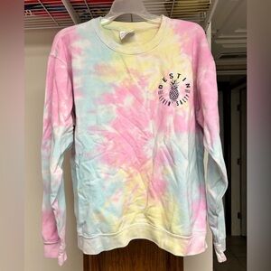 Destin tie dyed crew neck sweatshirt size large